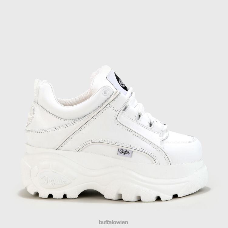 bei Buffalo klassischer Sneaker Low aus Leder Weiss 0FX48586 |Turnschuhe