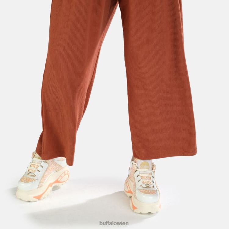 bei Buffalo klassischer Sneaker Low aus Leder weiß/orange 0FX48800 |Turnschuhe