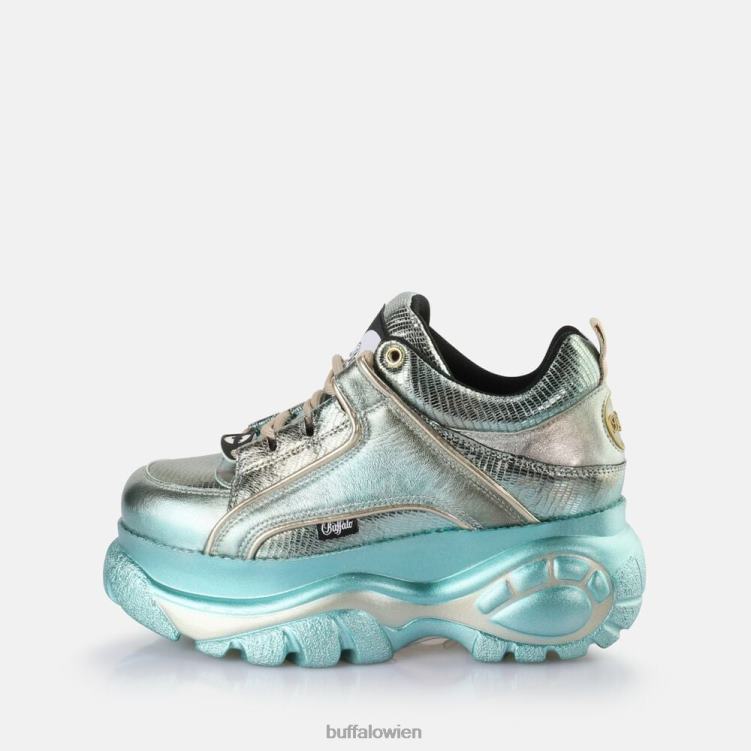 bei Buffalo klassischer Sneaker Low grüne Eidechse 0FX48840 |Turnschuhe