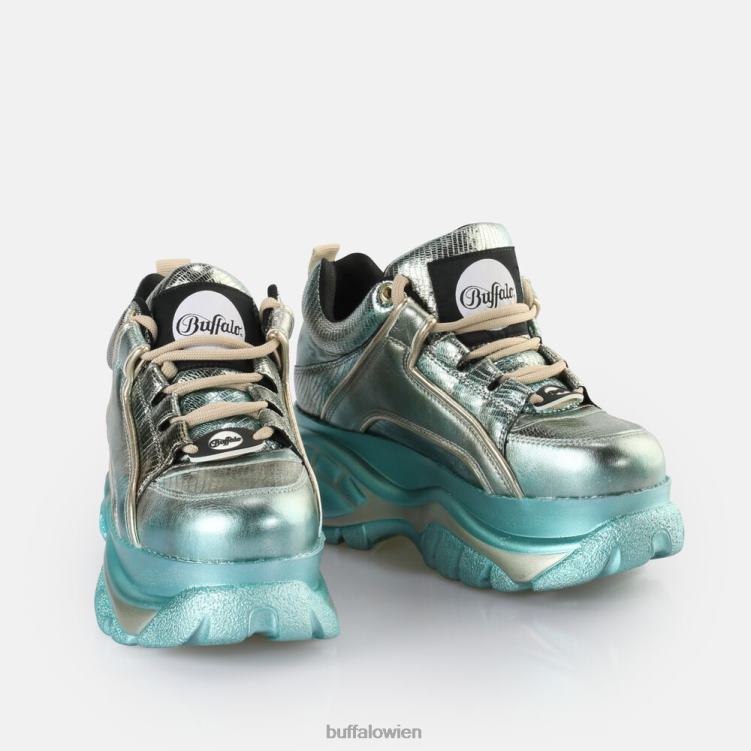 bei Buffalo klassischer Sneaker Low grüne Eidechse 0FX48840 |Turnschuhe