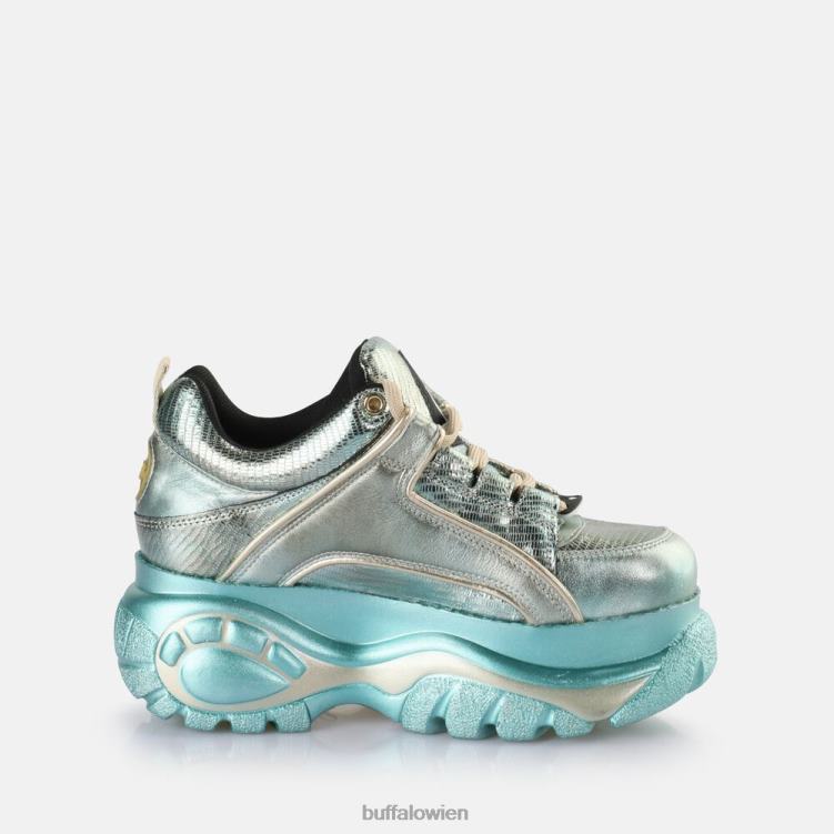 bei Buffalo klassischer Sneaker Low grüne Eidechse 0FX48840 |Turnschuhe