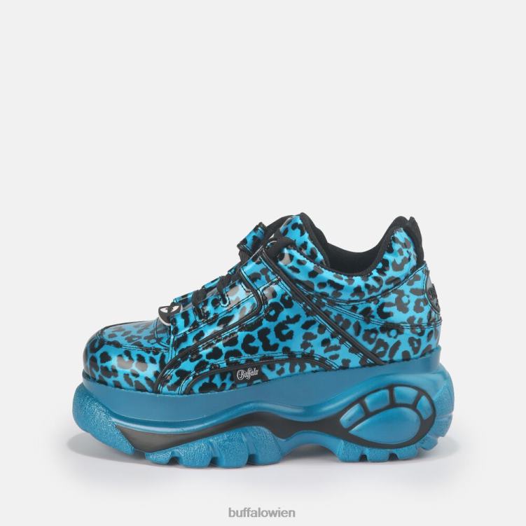 bei Buffalo klassischer Sneaker aus Lackleder mit niedrigem Schaft Türkis 0FX48885 |Turnschuhe