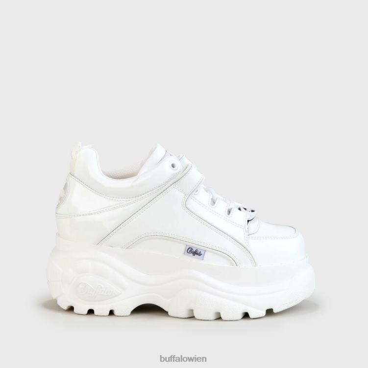 bei Buffalo klassischer Sneaker aus Lackleder mit niedrigem Schaft Weiss 0FX48426 |Turnschuhe