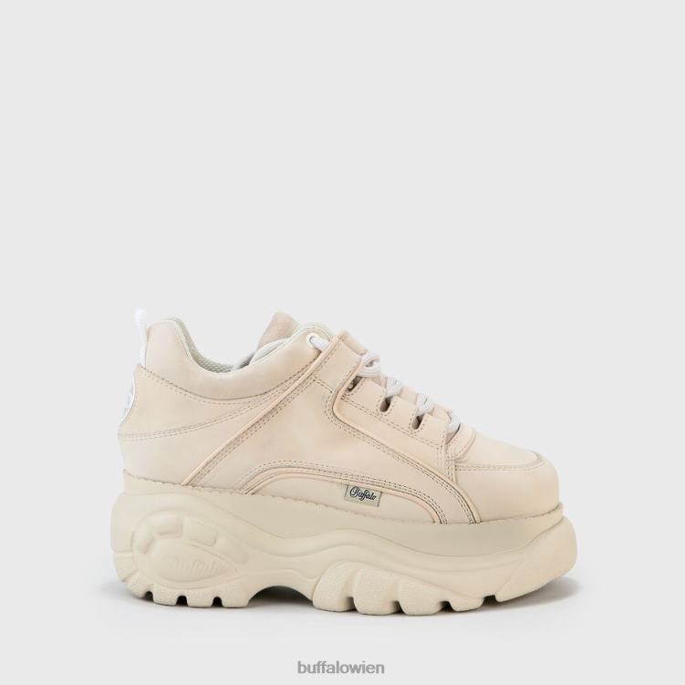 bei Buffalo klassischer Sneaker aus Nubukleder mit niedrigem Schaft Creme 0FX48675 |Turnschuhe