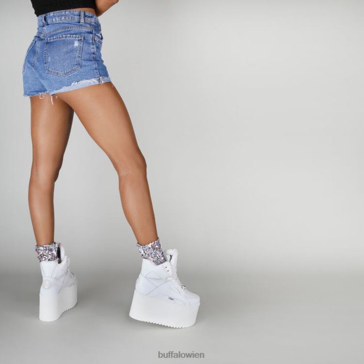 bei Buffalo steigende Türme hohes Nappaleder Weiss 0FX48387 |Turnschuhe