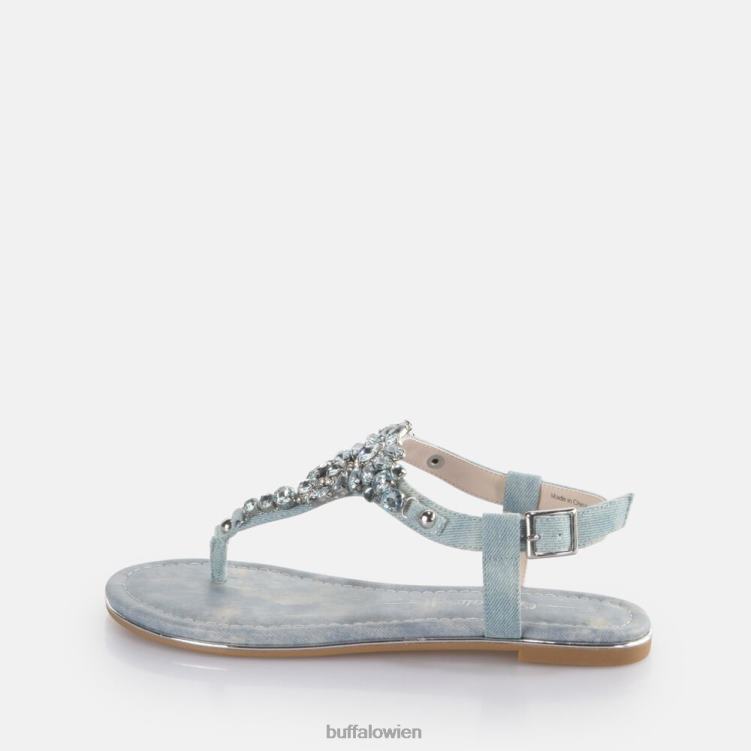 bei Buffalo Capri-Glamour-Sandalen vegan wasserblaues Denim 0FX4888 |Sandalen