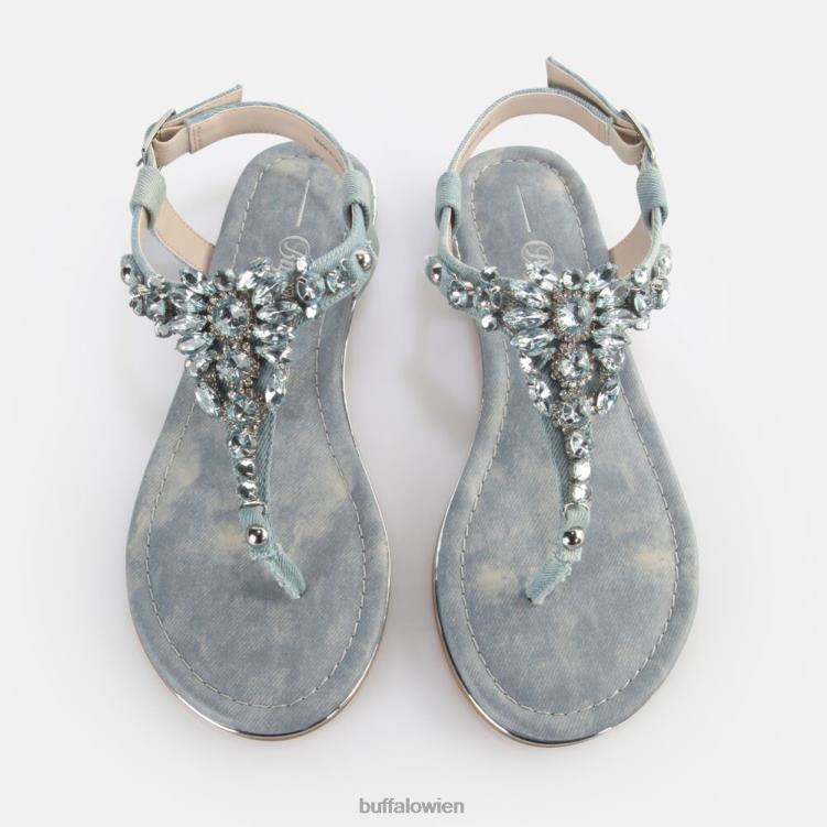 bei Buffalo Capri-Glamour-Sandalen vegan wasserblaues Denim 0FX4888 |Sandalen