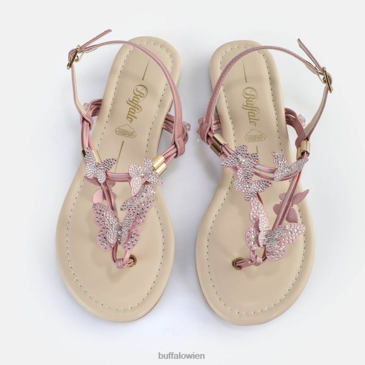 bei Buffalo Capri-Sandalen mit glitzernden Schmetterlingen, vegan Rosa 0FX48386 |Sandalen