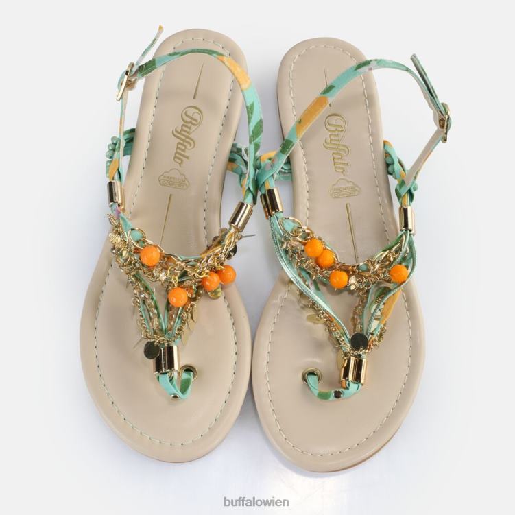 bei Buffalo Capri Vacay Sandalen vegan grün/orange 0FX48178 |Sandalen