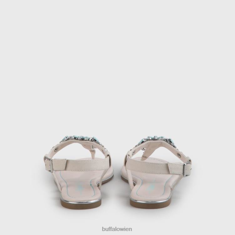 bei Buffalo Rosalie vegane flache Sandalen in Wildlederoptik beige/hellgrün 0FX48341 |Sandalen