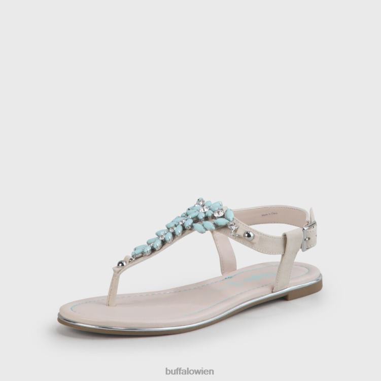 bei Buffalo Rosalie vegane flache Sandalen in Wildlederoptik beige/hellgrün 0FX48341 |Sandalen