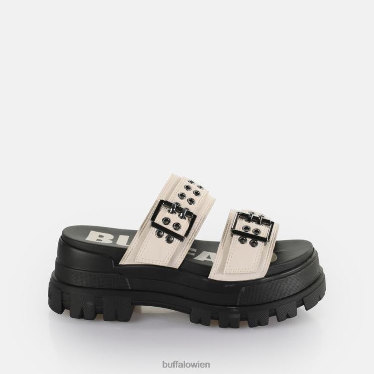 bei Buffalo Aspha Loop-Plateausandalen vegan Creme 0FX48383 |Folien