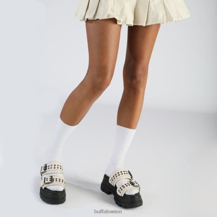 bei Buffalo Aspha Loop-Plateausandalen vegan Creme 0FX48383 |Folien