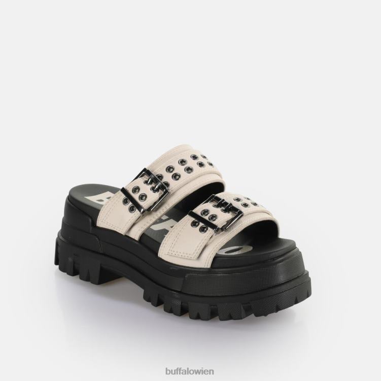 bei Buffalo Aspha Loop-Plateausandalen vegan Creme 0FX48383 |Folien