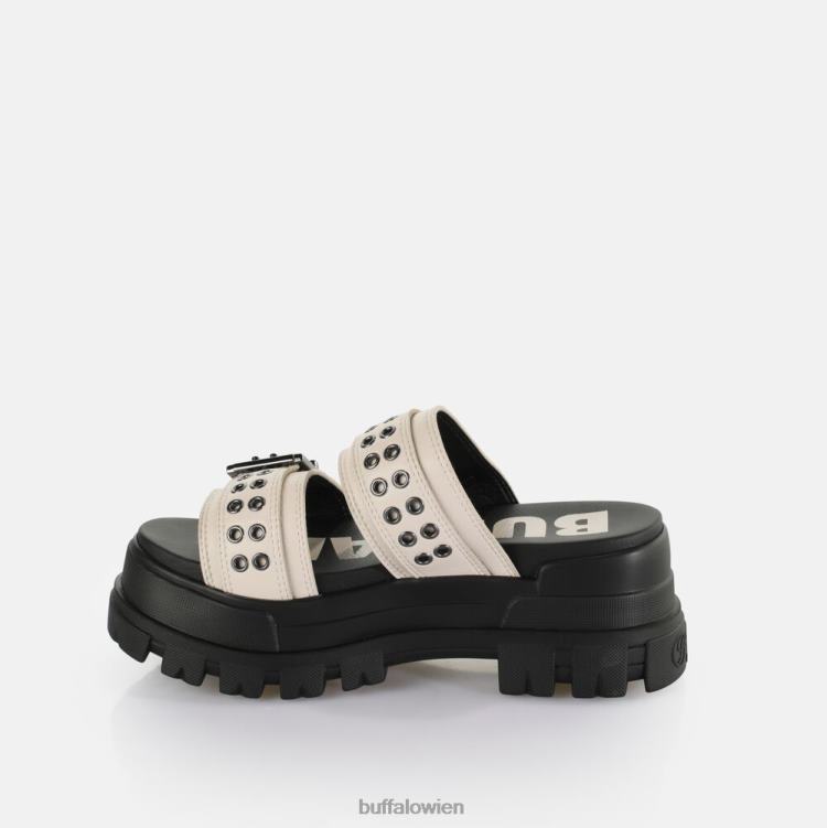 bei Buffalo Aspha Loop-Plateausandalen vegan Creme 0FX48383 |Folien