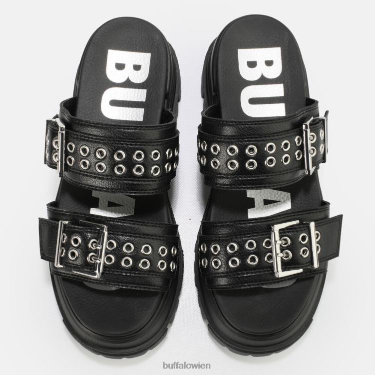 bei Buffalo Aspha Loop-Plateausandalen vegan Schwarz 0FX48886 |Folien