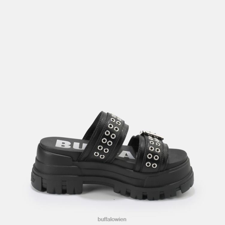 bei Buffalo Aspha Loop-Plateausandalen vegan Schwarz 0FX48886 |Folien