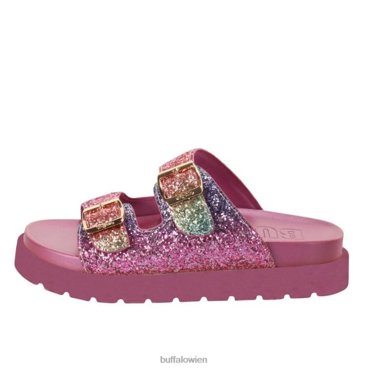 bei Buffalo Eve Glam Plateau-Slide vegan Sonnenaufgang 0FX4881 |Folien