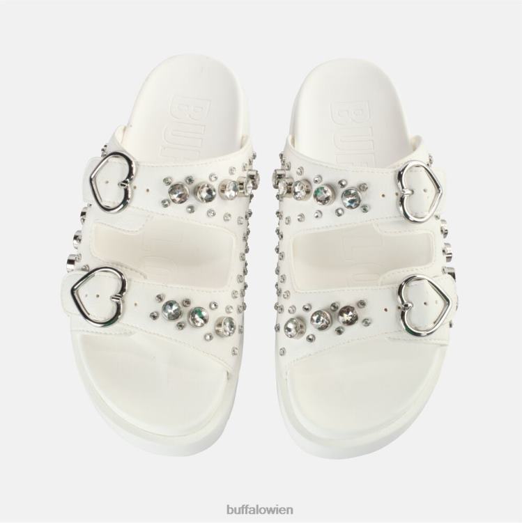 bei Buffalo Eve Heart Plateau-Slide vegan nicht-gerade weiss 0FX48409 |Folien