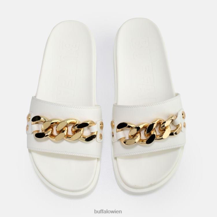 bei Buffalo Eve Ketten-Plateausandalen vegan Weiss 0FX48853 |Folien