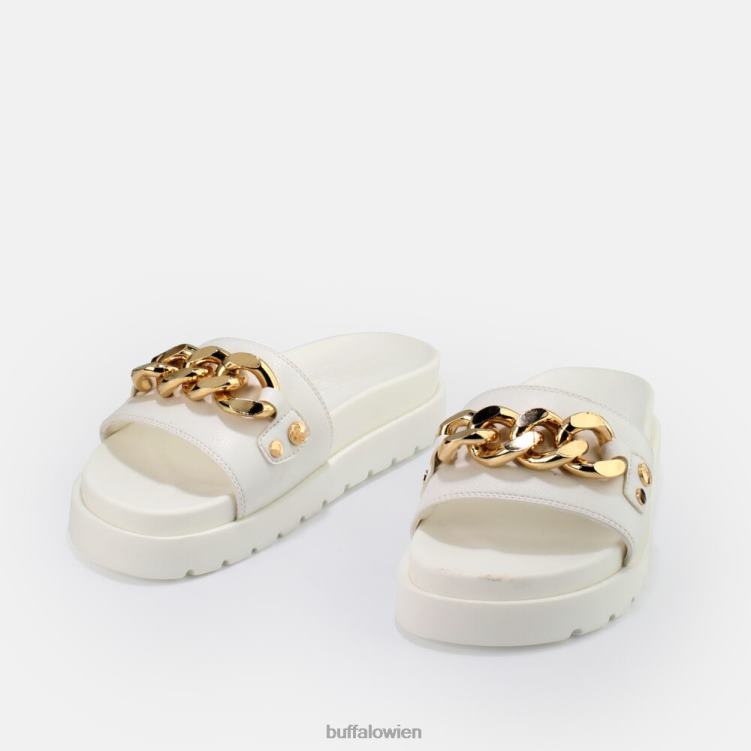 bei Buffalo Eve Ketten-Plateausandalen vegan Weiss 0FX48853 |Folien