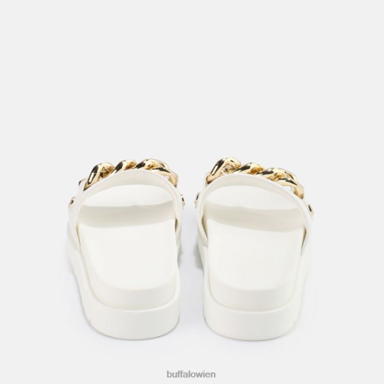 bei Buffalo Eve Ketten-Plateausandalen vegan Weiss 0FX48853 |Folien