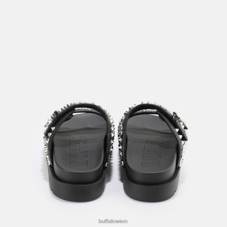 bei Buffalo Eve-Plateausandalen mit Nieten, vegan Schwarz 0FX48673 |Folien