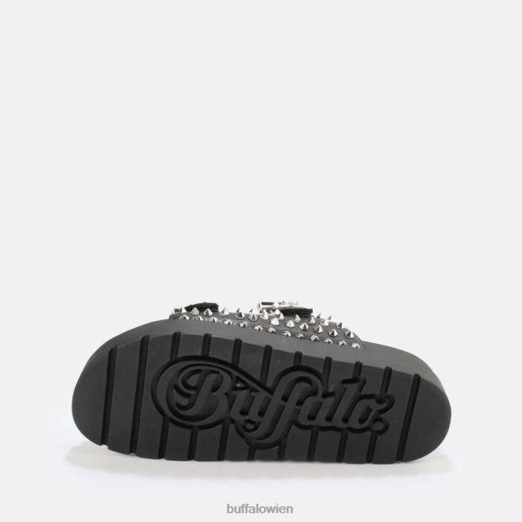 bei Buffalo Eve-Plateausandalen mit Nieten, vegan Schwarz 0FX48673 |Folien