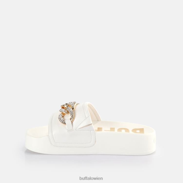 bei Buffalo Fabia Ketten-Plateau-Slides vegan Weiss 0FX48379 |Folien