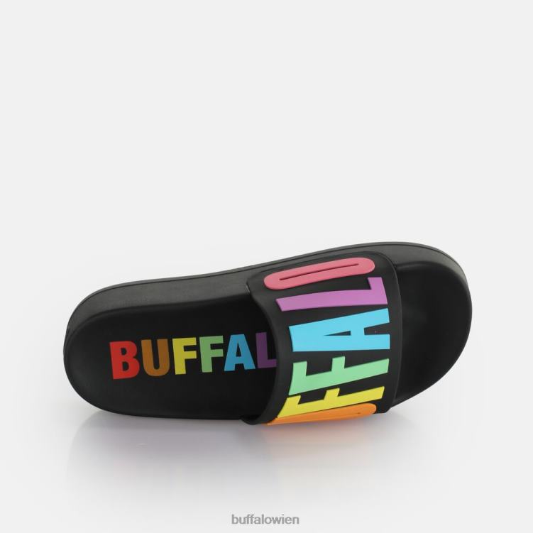 bei Buffalo Lake Bold Plateau-Slide vegan Schwarz 0FX48193 |Folien