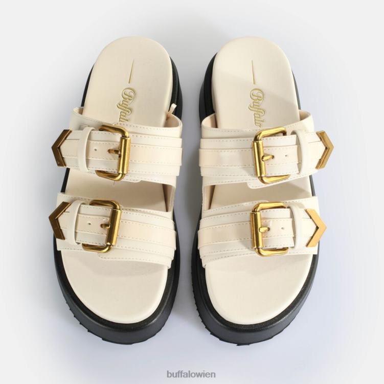 bei Buffalo Noa Ari Plateausandalen vegan Creme 0FX4819 |Folien