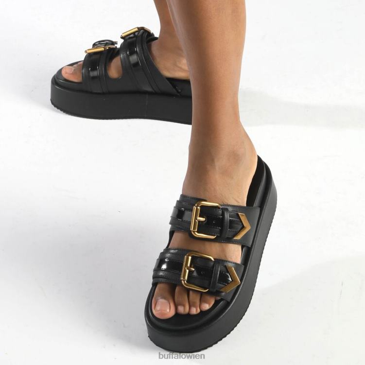 bei Buffalo Noa Ari Plateausandalen vegan Schwarz 0FX4818 |Folien