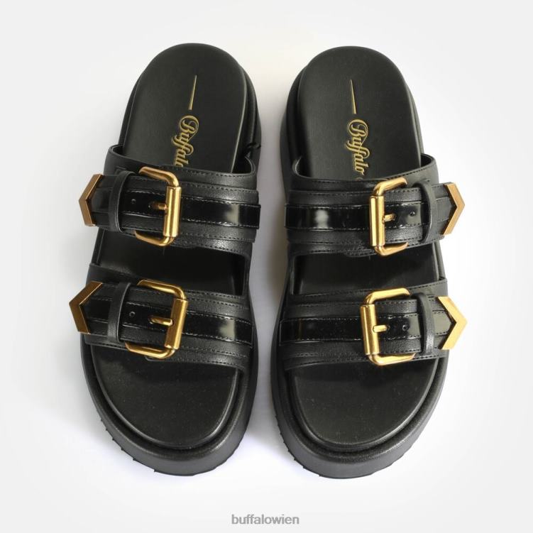 bei Buffalo Noa Ari Plateausandalen vegan Schwarz 0FX4818 |Folien