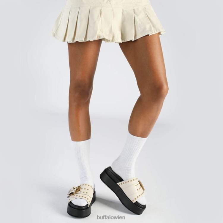 bei Buffalo Noa Rock Slide Plateausandalen vegan Creme 0FX48157 |Folien