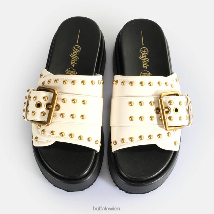bei Buffalo Noa Rock Slide Plateausandalen vegan Creme 0FX48157 |Folien