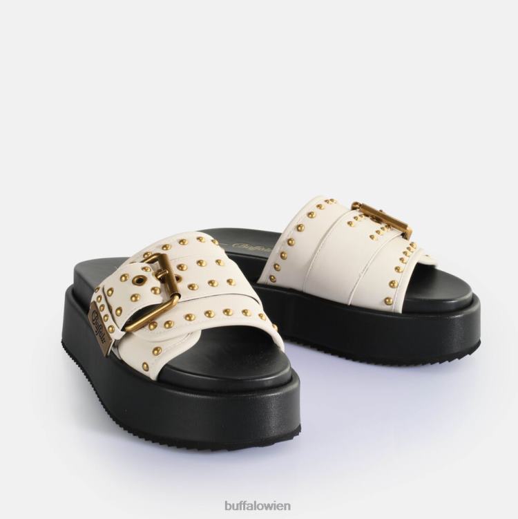 bei Buffalo Noa Rock Slide Plateausandalen vegan Creme 0FX48157 |Folien