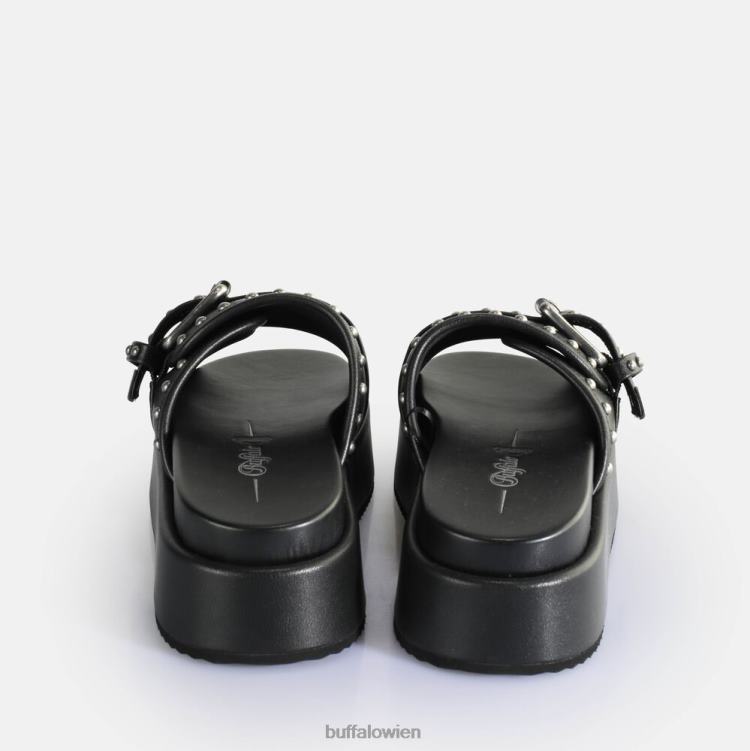 bei Buffalo Noa Rock Slide Plateausandalen vegan Schwarz 0FX48156 |Folien