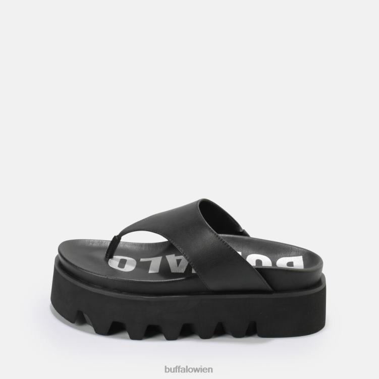 bei Buffalo Perry Zehensteg-Plateausandalen vegan Schwarz 0FX48897 |Folien