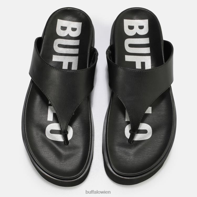 bei Buffalo Perry Zehensteg-Plateausandalen vegan Schwarz 0FX48897 |Folien