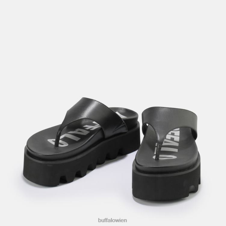 bei Buffalo Perry Zehensteg-Plateausandalen vegan Schwarz 0FX48897 |Folien