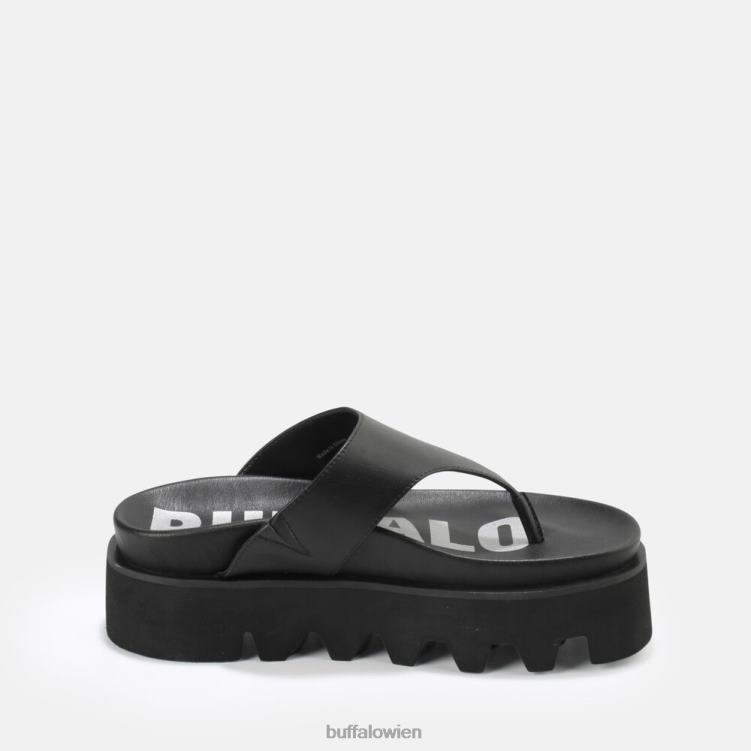 bei Buffalo Perry Zehensteg-Plateausandalen vegan Schwarz 0FX48897 |Folien