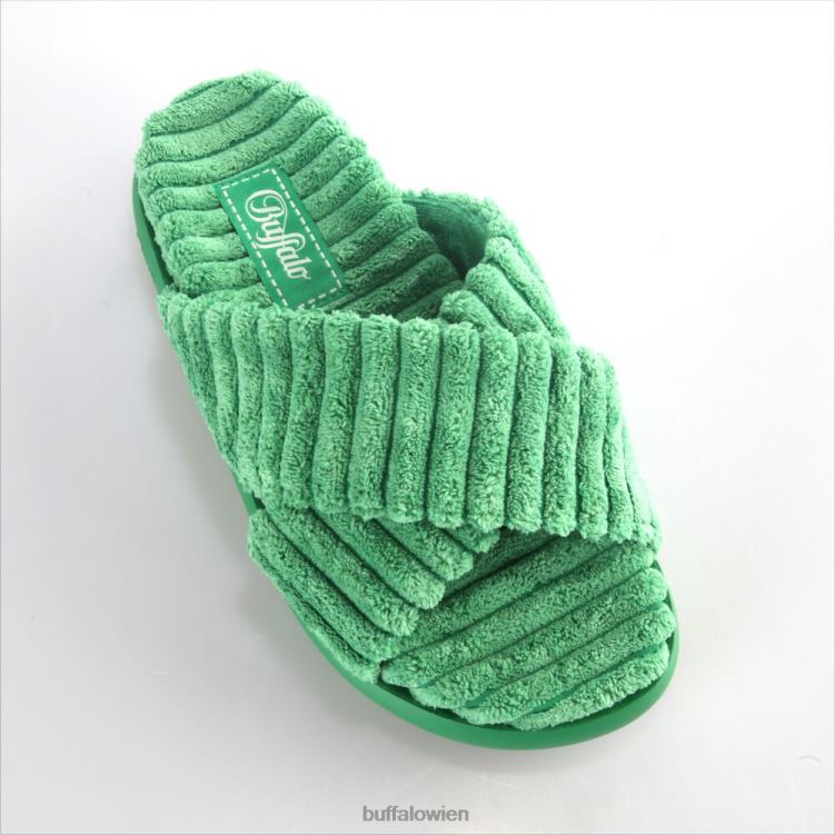 bei Buffalo Rey Cross-Plateau-Slide vegan Grün 0FX48648 |Folien