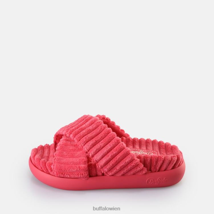bei Buffalo Rey Cross-Plateau-Slide vegan heißes Rosa 0FX48162 |Folien