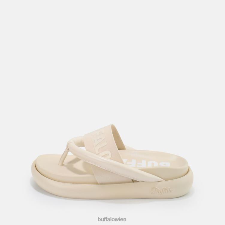 bei Buffalo Rey Flip-Plateau-Sandalen vegan Creme farben 0FX48723 |Folien