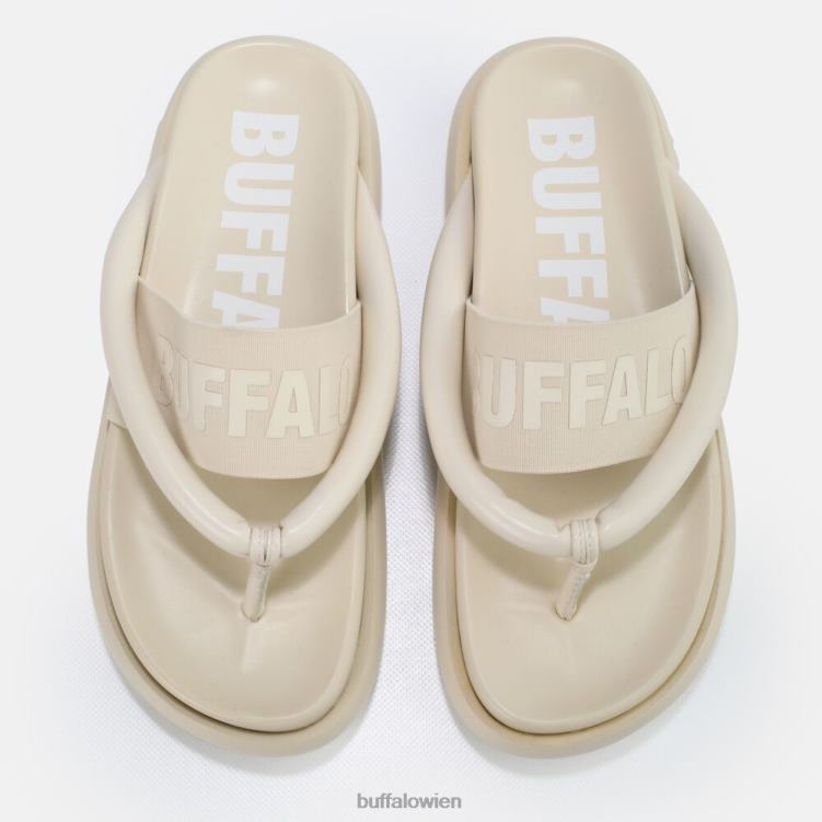 bei Buffalo Rey Flip-Plateau-Sandalen vegan Creme farben 0FX48723 |Folien