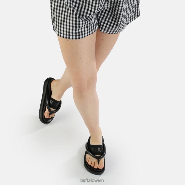 bei Buffalo Rey Flip-Plateau-Sandalen vegan Schwarz 0FX48722 |Folien