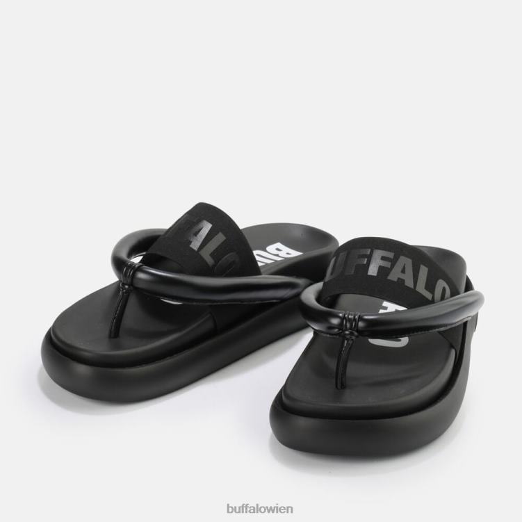 bei Buffalo Rey Flip-Plateau-Sandalen vegan Schwarz 0FX48722 |Folien