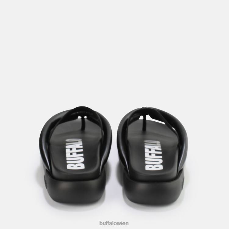 bei Buffalo Rey Flip-Plateau-Sandalen vegan Schwarz 0FX48722 |Folien