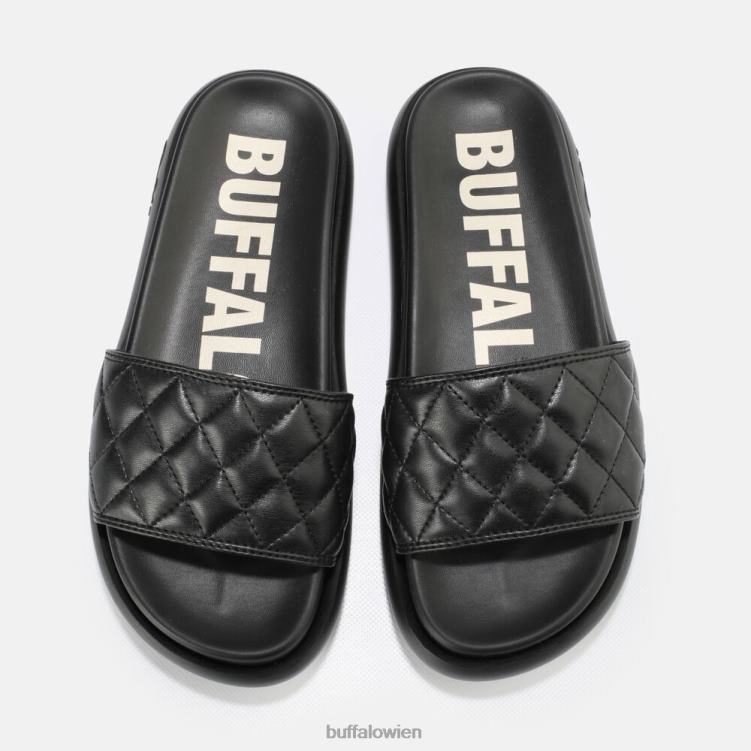 bei Buffalo Rey Quilt Slide vegan Schwarz 0FX48831 |Folien