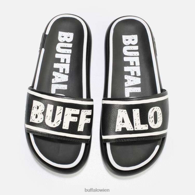 bei Buffalo Rey Slide vegan Schwarz-Weiss 0FX48730 |Folien